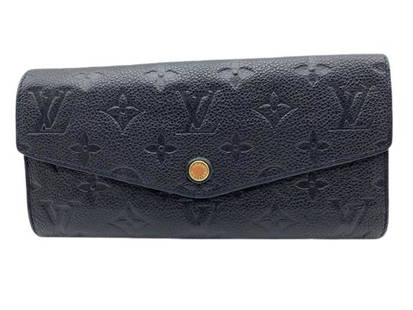 LOUIS VUITTON CURIEUSE WALLET: Louis Vuitton Curieuse Wallet- Bleu Infini Calf Leather- Monogram Empreinte- Golden Brass Hardware- 20" X 10" 2" cm- CA2102 (20th Week of 2012)ALL BAGS HAVE BEEN AUTHENTICATED - AAS8745