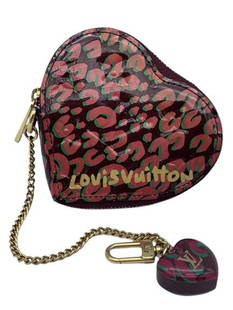 Auth Louis Vuitton Monogram Porte Monnaie Coeur Heart Coin Purse Bag Charm  Pink