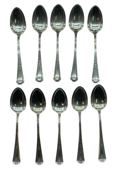 VINTAGE STERLING SILVER SPOON SET 270 G (1 of 5)