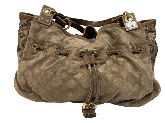 LOUIS VUITTION IRENE  MONOGRAMMED SUEDE BAG (1 of 3)