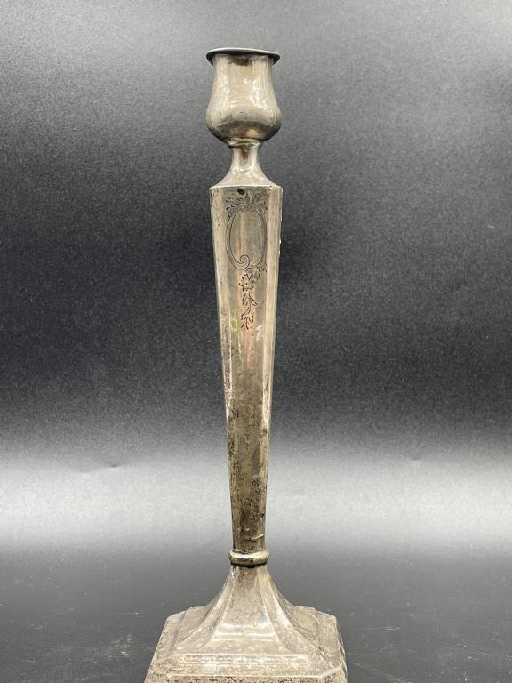 ANTIQUE STERLING SILVER CANDLESTICK 344 G (1 of 6)
