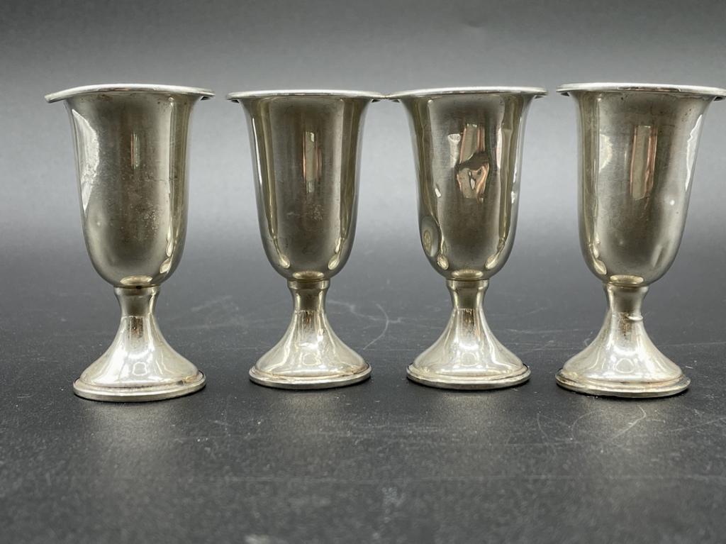 SET OF 4 STERLING CROWN KIDDISH CUPS 516 G (1 of 4)