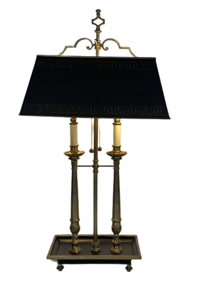 VISUAL COMFORT BRASS BOUILLOTTE LAMP W SHADE 28" (1 of 9)