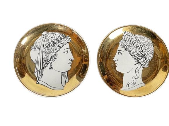 PAIR OF FORNASETTI NEOCLASSIC COASTERS 4" (1 of 4)
