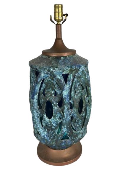 60'S MID MOD GAMBONI FANTONI LAVA GLAZE TABLE LAMP (1 of 6)