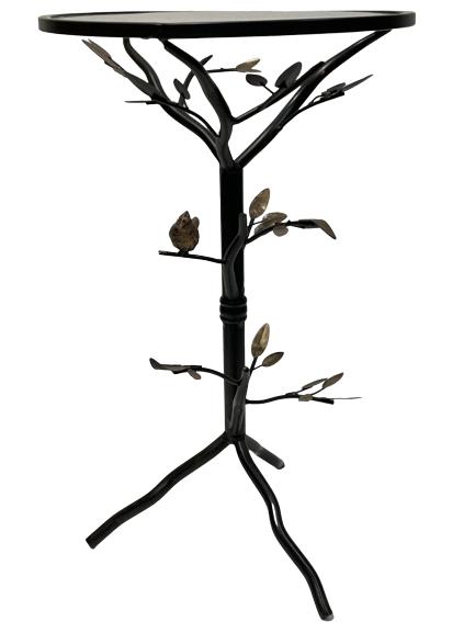 WROUGHT IRON STYLE PERCHED BIRD SIDE TABLE 24" (1 of 4)