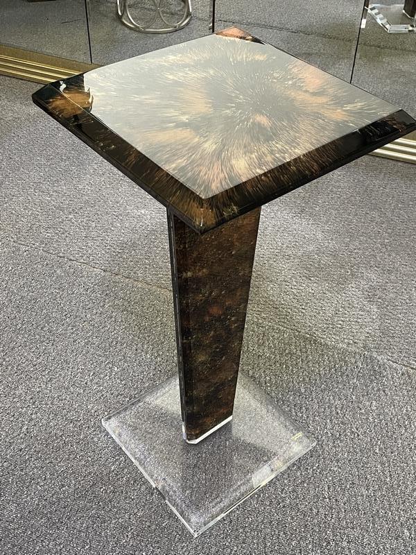 HAZIZA LUCITE PEDESTAL SIDE TABLE  28" (1 of 6)