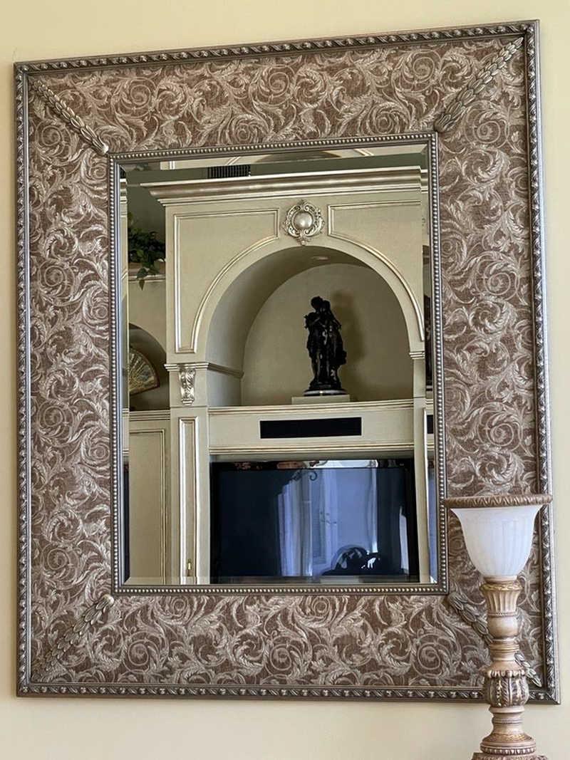 LARGE UPHOLSTERED OVERSIZED MIRROR 72" (1 of 2)