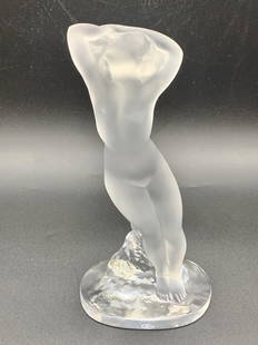 LALIQUE DANSEUSE BRAS BAISSE FROSTED CRYSTAL: LALIQUE DANSEUSE BRAS BAISSE FROSTED CRYSTAL FIGURINE-VERY GOOD CONDITION