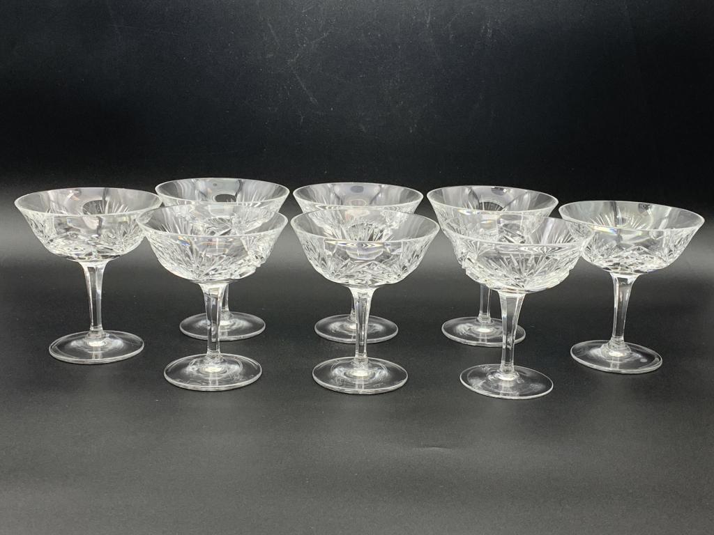 SET OF 8  VINTAGE GORHAM CRYSTAL CHAMPAGNE GLASSES (1 of 3)