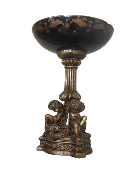 CASTILLIAN STYLE GOLD GILTED COMPOTE DISH: CASTILLIAN STYLE GOLD GILTED COMPOTE DISH THIS ITEM IS LOCATED OFF-SITE. All items must be picked up by appointment on Friday, April 15th or Saturday, April 16th. Off-site items are locate