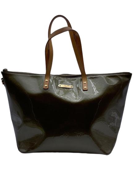 VTG LOUIS VUITTON VERT BRONZE PATENT BELLEVUE BAG (1 of 7)