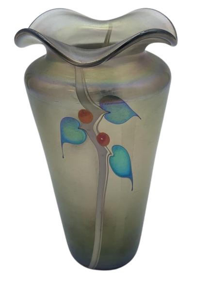 FLORAL FROSTED GLASS VASE (1 of 3)