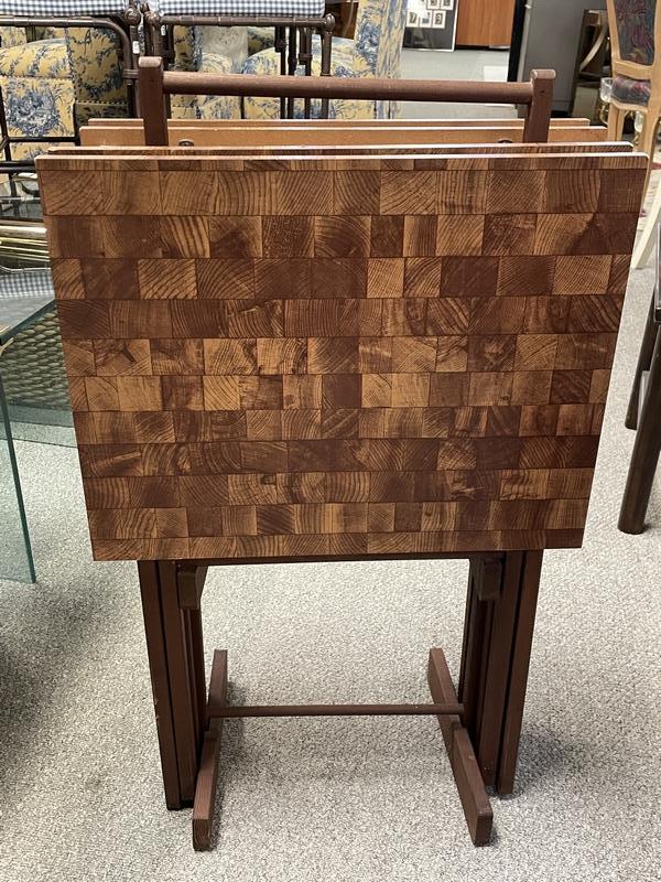 SET OF MODERN WOOD FOLDING TABLES (1 of 4)