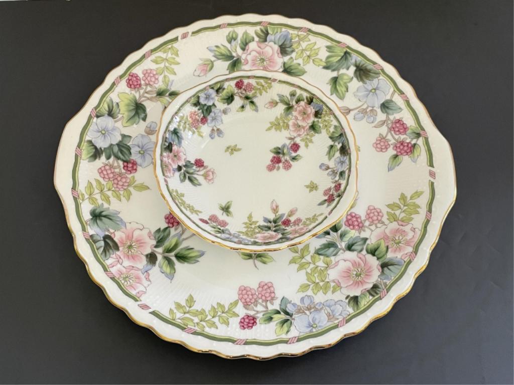 SADEK FLOWERS & BERRIES FRUIT DISH & PLATE 11" (1 of 5)