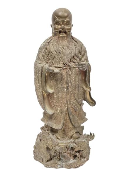 FU LU SHOU ASIAN CAST BRONZE STATUE 17" (1 of 3)