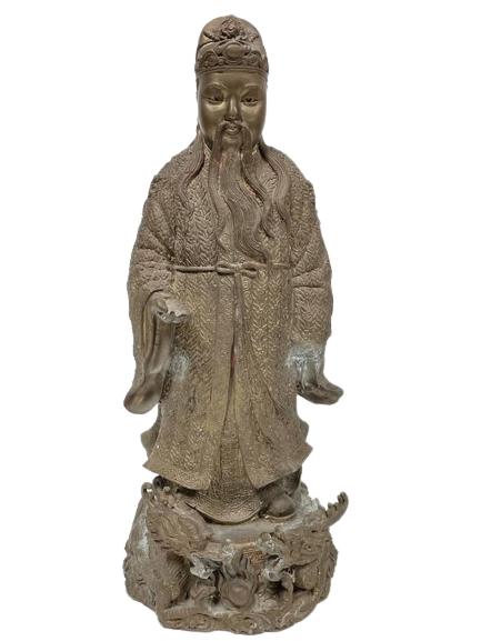 FU LU SHOU ASIAN CAST BRONZE STATUE 17" (1 of 4)