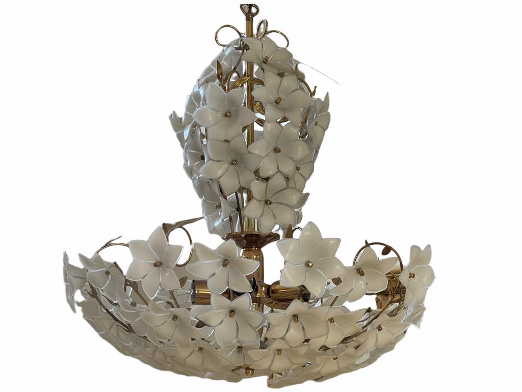 MID CENTURY MODERN MURANO STYLE  FLOWER CHANDELIER (1 of 1)