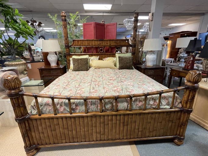 Tommy Bahama Style Bamboo Rattan King Size Bed