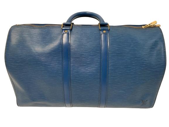 LOUIS VUITTON BLUE CALF LEATHER KEEPALL BAG (1 of 3)
