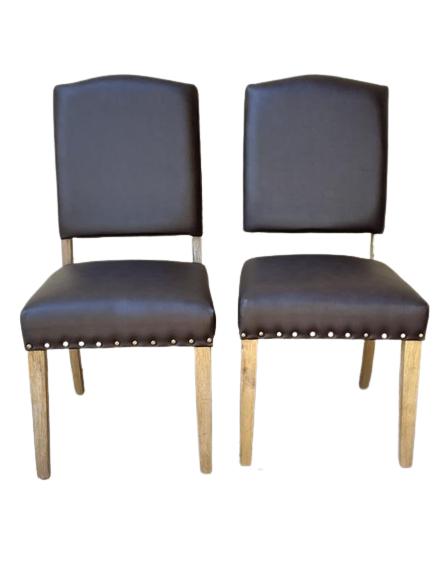 PAIR OF LEATHER STYLE OCCASIONAL SIDE CHAIRS (1 of 4)