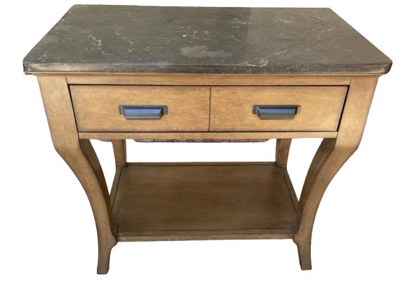 HOOKER STONE TOP WOOD SIDE TABLE WITH DRAWER 32" (1 of 6)
