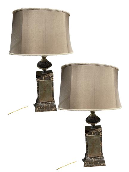 PAIR OF THEODORE ALEXANDER STYLE TABLE LAMPS 34" (1 of 5)