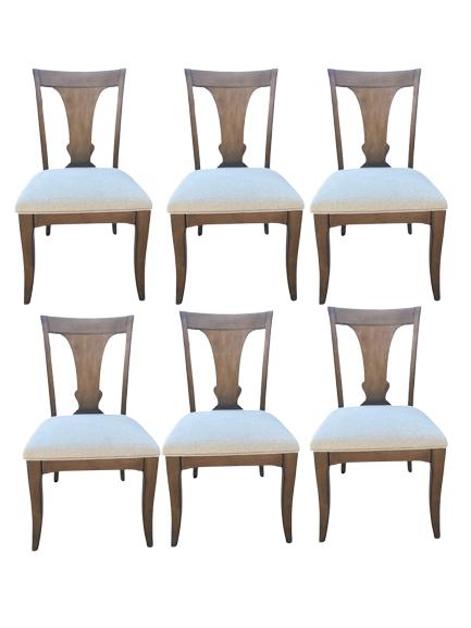 SET OF 6 WOOD DINING CHAIRS: SET OF 6 WOOD DINING CHAIRS-VERY GOOD OVERALL CONDITION WEAR CONSISTENT WITH AGE, SEE ALL PHOTOS-DP41322 THIS ITEM IS LOCATED OFF-SITE. All items must be picked up by confirmed appointment on Friday, 