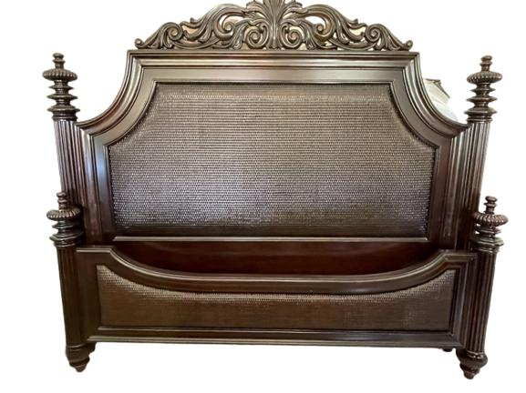 TOMMY BAHAMA WOVEN RATTAN WOOD HEADBOARD 82" (1 of 8)