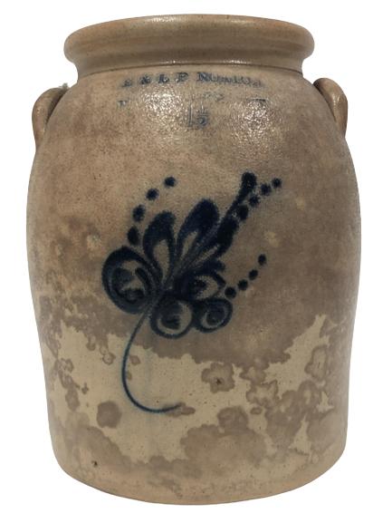 VINTAGE E & LP NORTON STONEWEAR POTTERY CROCK 11" (1 of 4)