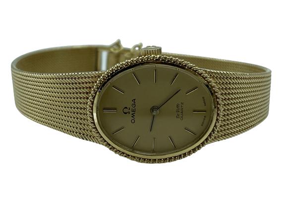 LADIES 18KT OMEGA DE VILLE QUARTZ WRIST WATCH (1 of 9)