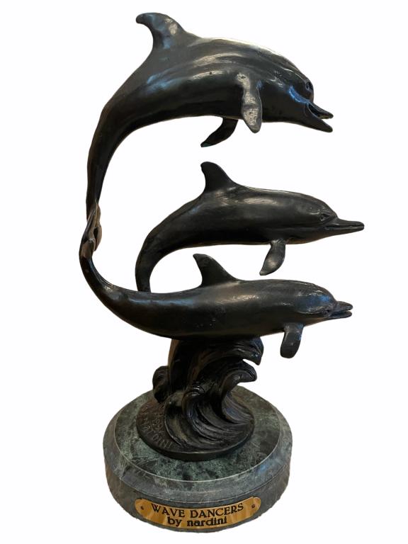 MARIO NARDINI "WAVE DANCERS" BRONZE DOLPHINS (1 of 4)