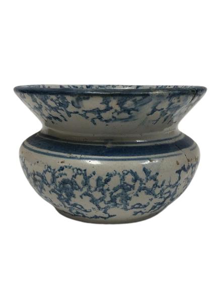 ANTIQUE SPONGEWARE POTTERY SPITOON 7.5" (1 of 4)
