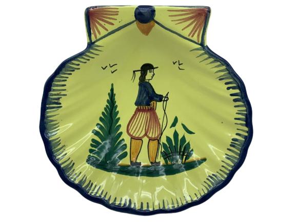 VINTAGE FRENCH FAINCE OYSTER SHELL QUIMPER PLATE (1 of 4)