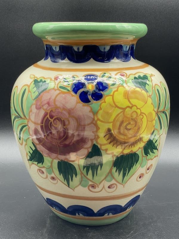 ITALIAN STYLE STONEWARE CERAMIC POTTERY VASE 13" (1 of 5)