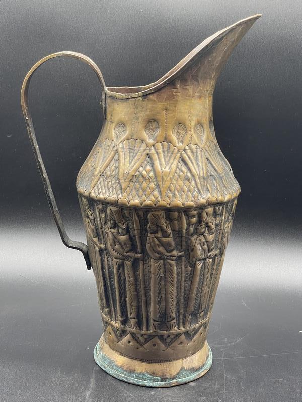 VTG MIDDLE EASTERN PERSIAN BRASS WATER PITCHER 15" (1 of 6)