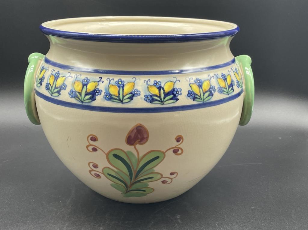 VINTAGE MAJOLICA CERAMIC POTTERY PLANTER 10.5" (1 of 5)
