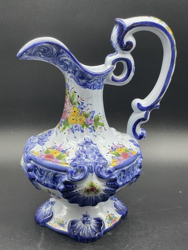 VTG ALCOBACA PORTUGAL CERAMIC MAJOLICA PITCHER 13" (1 of 5)