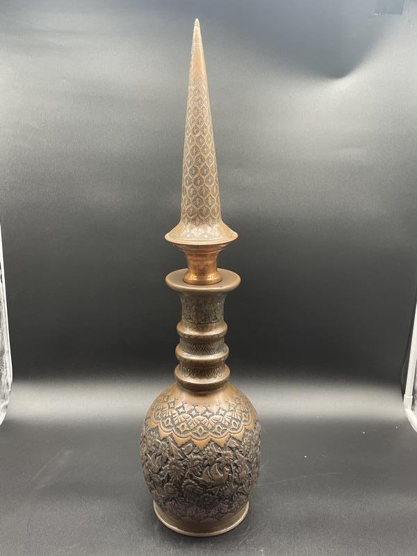 UNIQUE PERSIAN MIDDLE EASTERN BRASS VASE VESSEL (1 of 7)