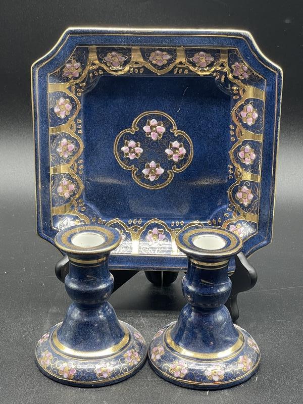 VTG BOMBAY CANDLE HOLDER & CHARGER PLATE SET (1 of 7)