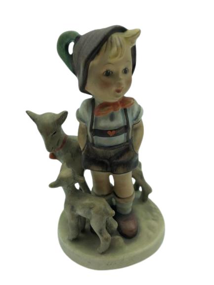 GOEBEL HUMMEL LITTLE GOAT HERDER FIGURINE 4.5": GOEBEL HUMMEL LITTLE GOAT HERDER / BOY WITH GOAT FIGURINE-W GERMANY-4.5"VERY GOOD OVERALL CONDITION WEAR CONSISTENT WITH AGE, SEE ALL PHOTOS-DP42022