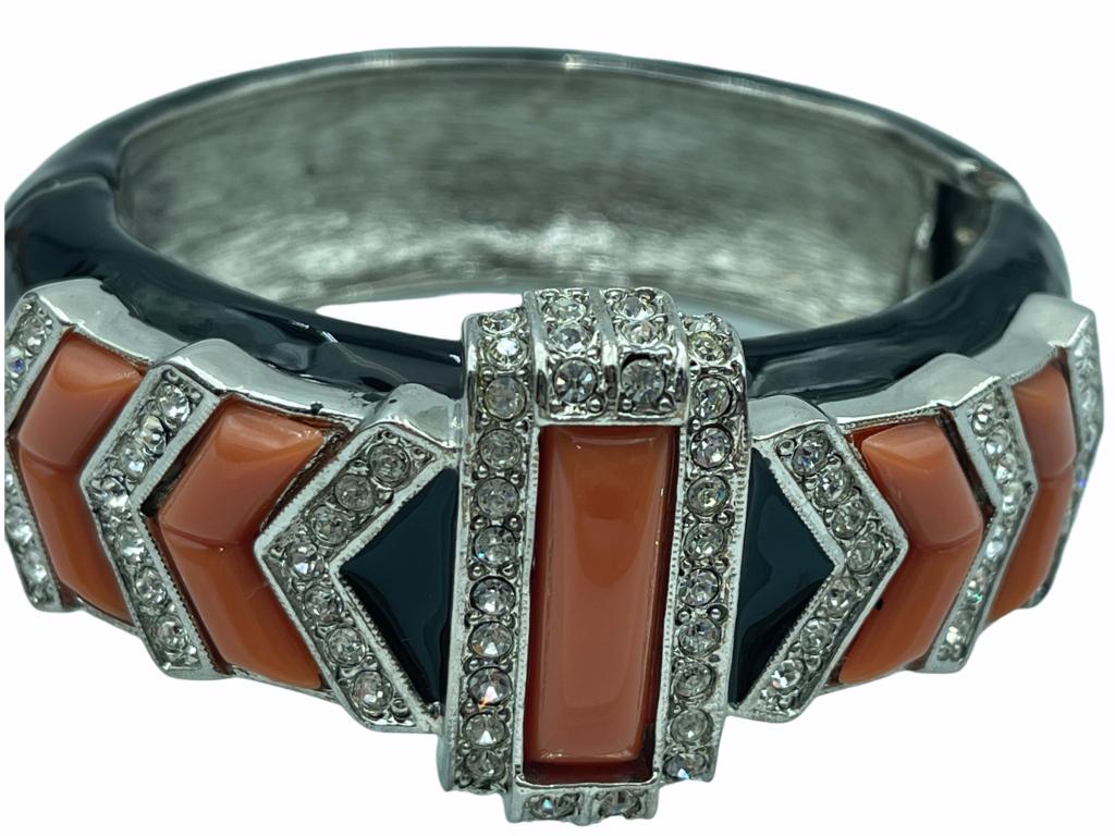 VTG KENNETH LANE COUTURE HINGED VTG BRACELET (1 of 4)