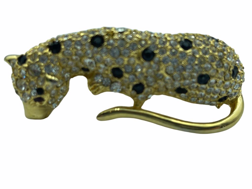 VINTAGE RHINESTONE LEOPARD BROOCH (1 of 5)