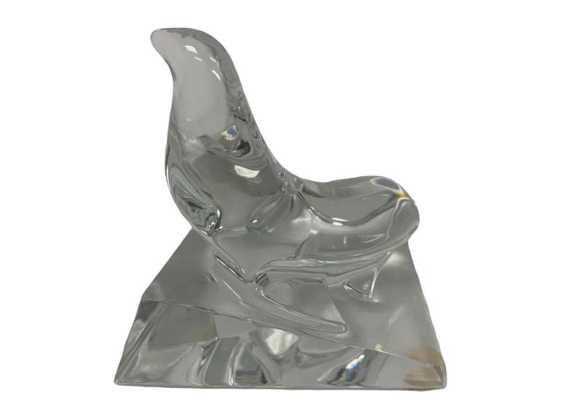 FRENCH BACCARAT CRYSTAL SEA LION PAPERWEIGHT 6" (1 of 4)