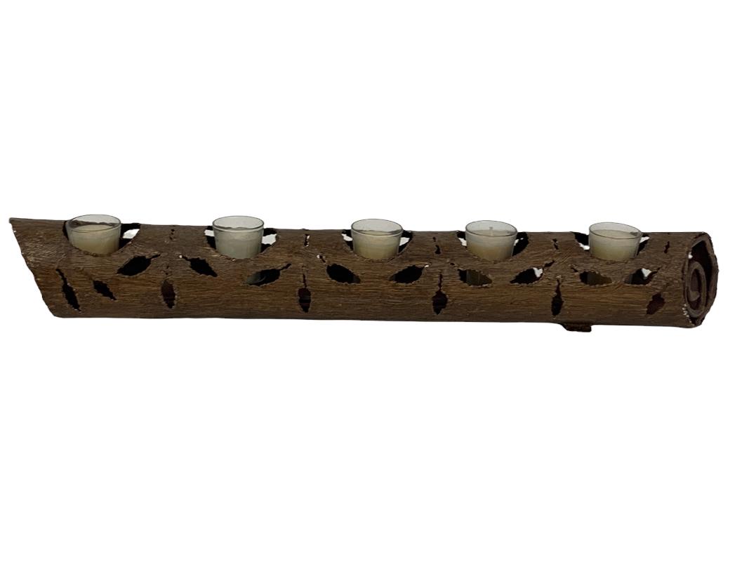 WOODEN CANDLE HOLDER 24" (1 of 3)
