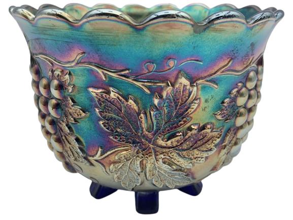 ANTIQUE DUGAN COBALT GRAPE DELIGHT NUT BOWL (1 of 4)