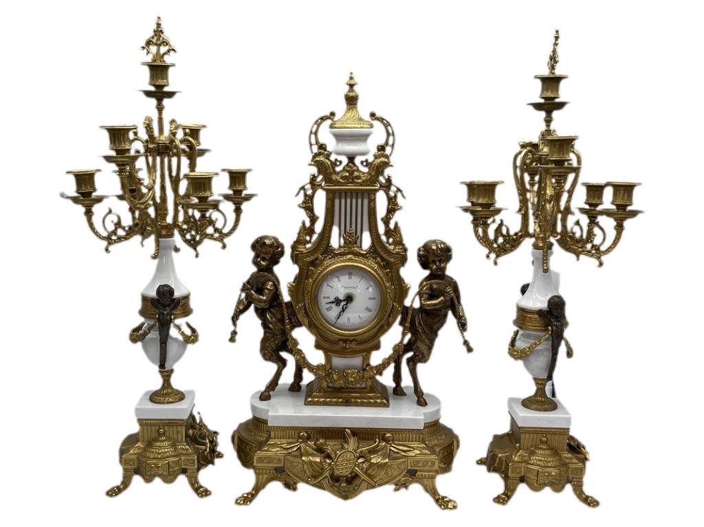 BREVETTATO ITALY GARNITURE CLOCK & CANDLEABRA SET (1 of 10)