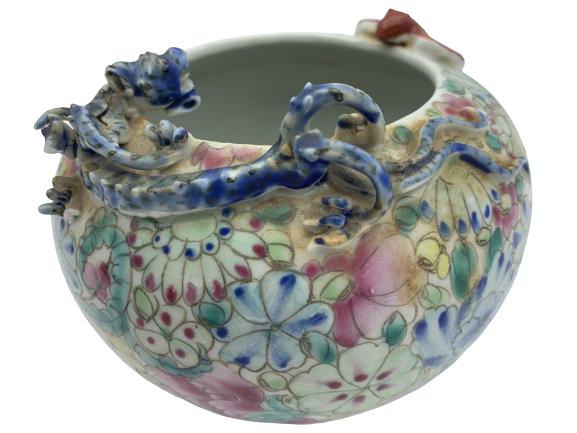 VINTAGE CHINESE DRAGON HAND PAINTED BOWL (1 of 4)