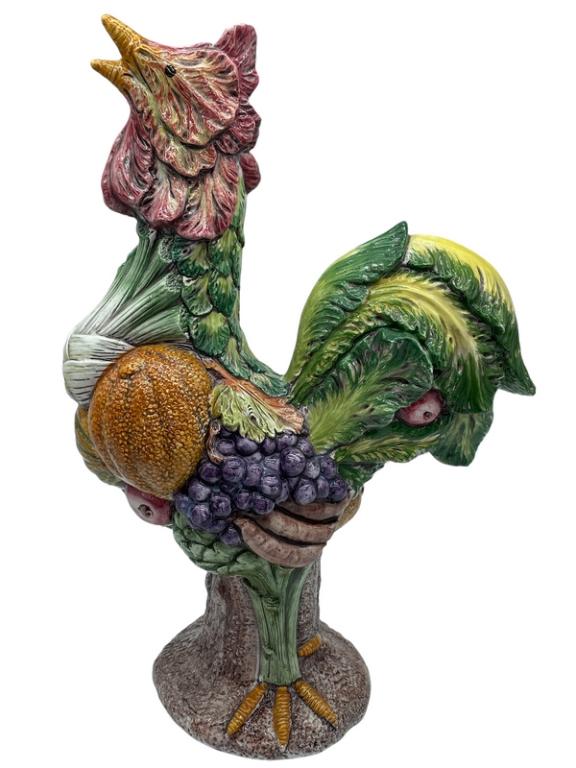 VTG ITALIAN CERAMIC MAJOLICA ROOSTER NEIMAN MARCUS (1 of 5)