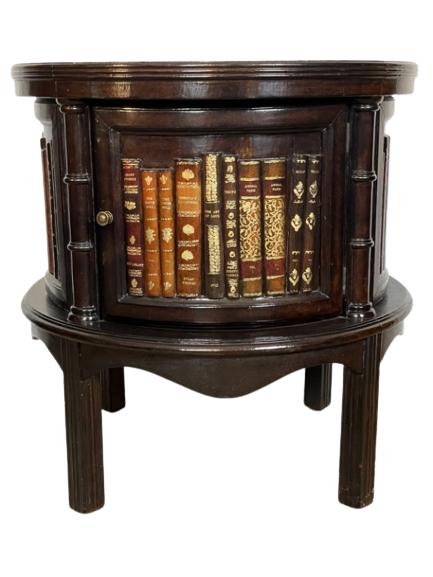 MAITLAND SMITH LEATHER BOOK ROUND SIDE TABLE 25" (1 of 9)